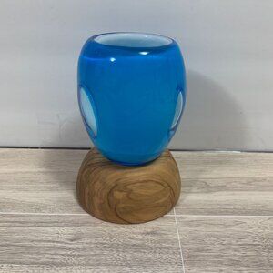 DreamLight Blue White Clear Orbs Votive Tea Light Candle Holder/ Bud Vase